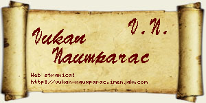 Vukan Naumparac vizit kartica